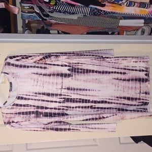 Pink black and white stretch dress
